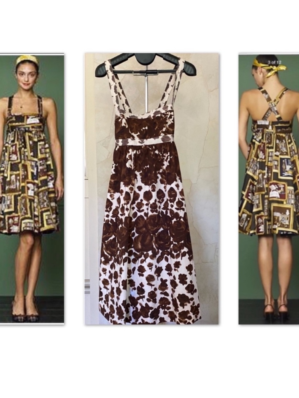 J Crew Brown/White Floral Tea Cup Dress - 4